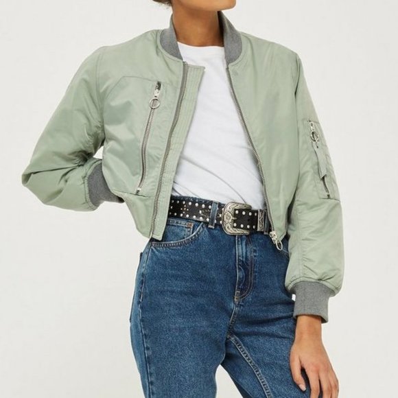 Topshop Jackets & Blazers - Topshop Petite Cropped Bomber Jacket